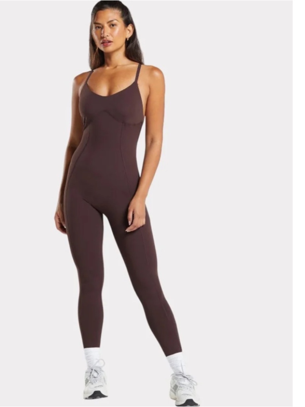 GymShark Women's Chocolate Brown Sculpting Jumpsuit